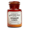 Apothecary Glass Candle | Geranium & Basil Paddywax APG803EU Candles 8 oz / Amber