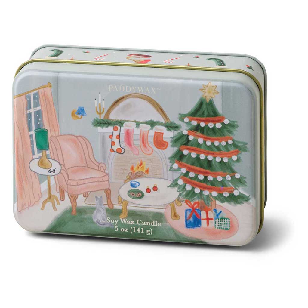 Christmas Tin | Persimmon &amp; Chestnut Paddywax CT0501EU Candles 5oz / Livingroom