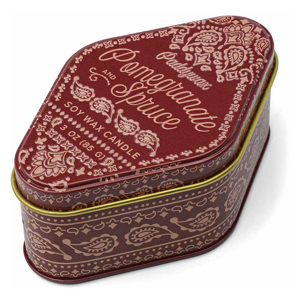 Station Printed Tin | Pomegranate & Spruce Paddywax STN0301EU Candles 3.5oz / Burgundy