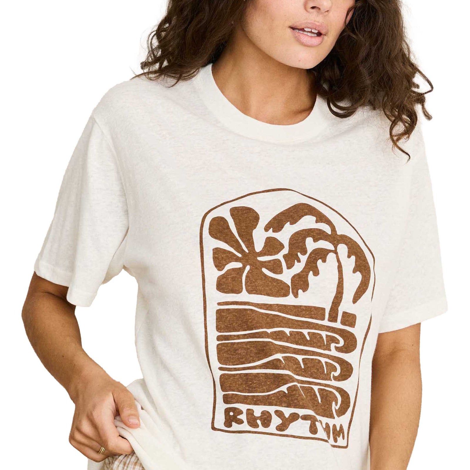 Palm And Sun Oversized Tee | Damen