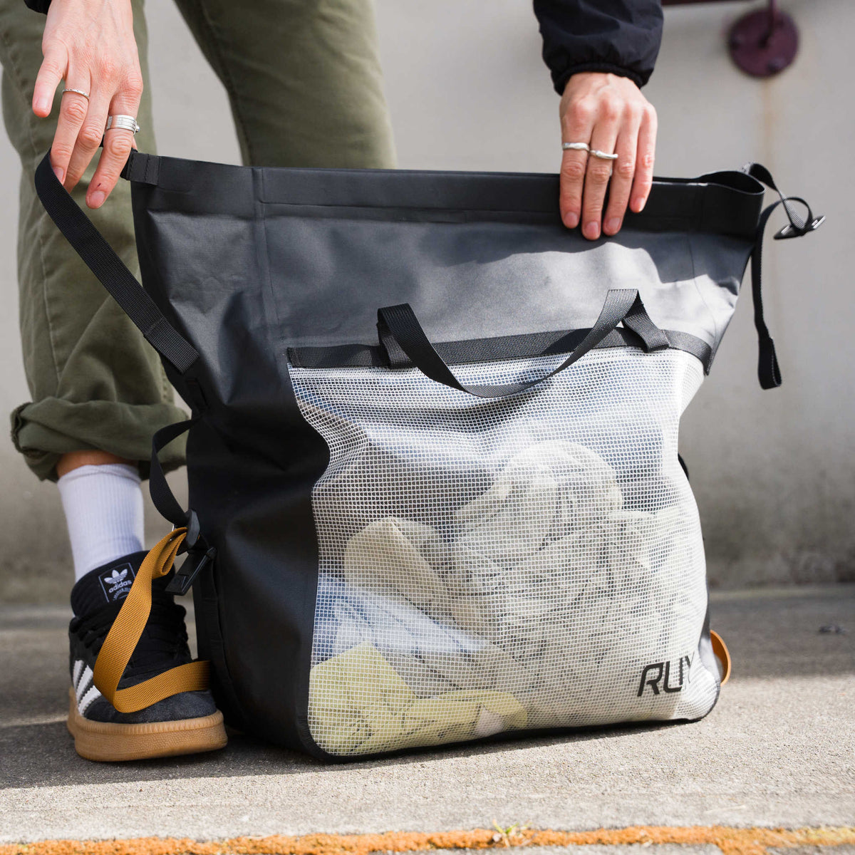 RUX Waterproof Packing Bag 20L RUX PK0126-A33WP-20B Camp Storage Bags 20L / Black With Clear