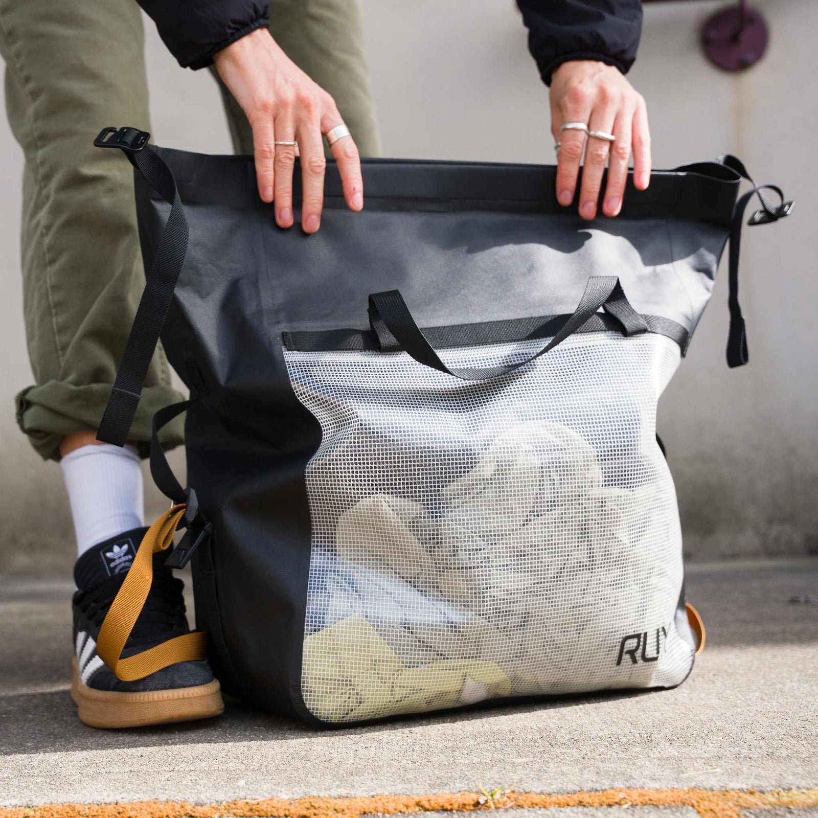 RUX Waterproof Packing Bag 20L RUX PK0126-A33WP-20B Camp Storage Bags 20L / Black With Clear