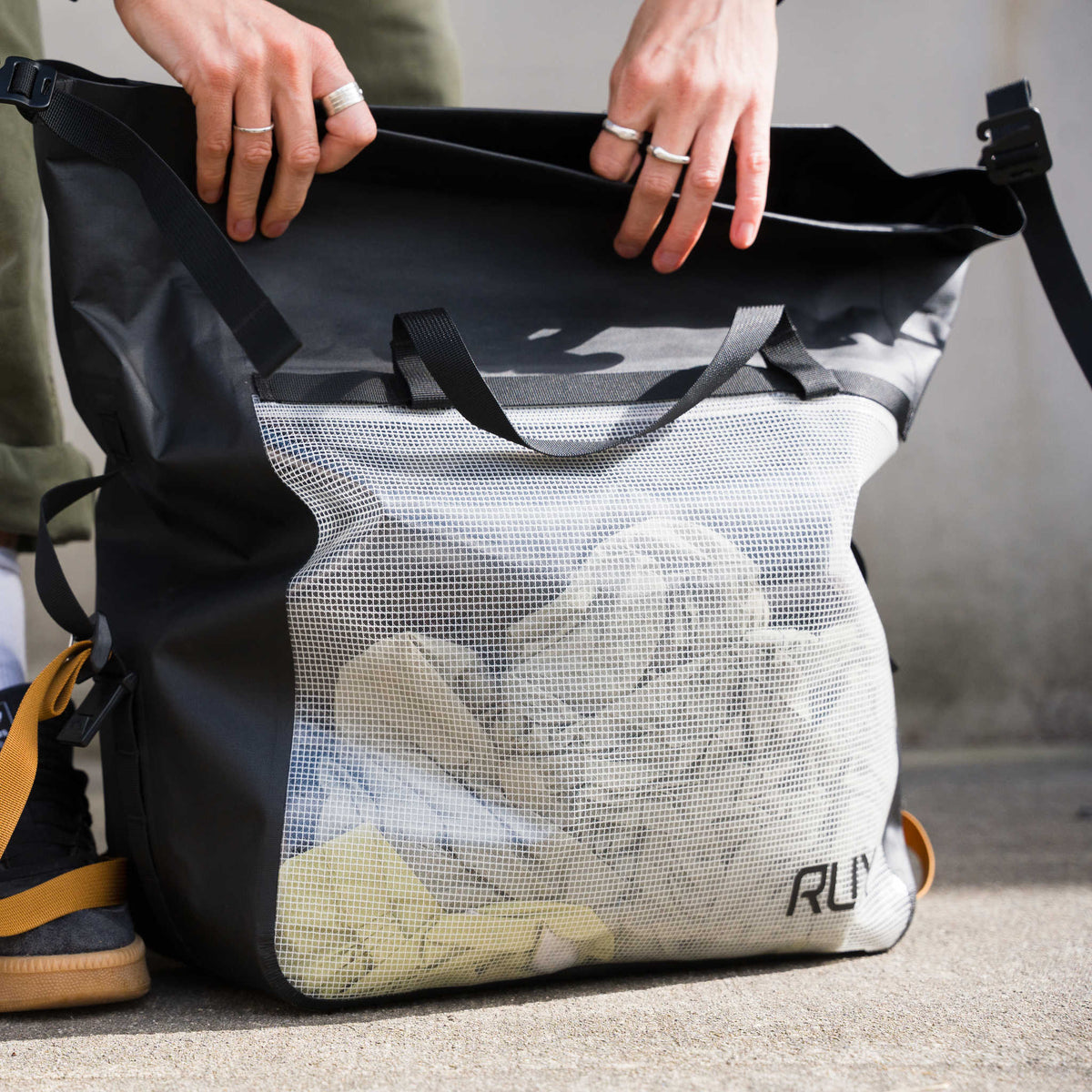 RUX Waterproof Packing Bag 20L RUX PK0126-A33WP-20B Camp Storage Bags 20L / Black With Clear