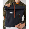 Dante Sandqvist SQA2281 Backpacks 21L / Navy with Cognac Brown Leather