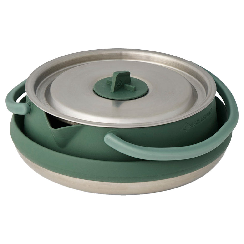 Detour Stainless Steel Collapsible Kettle Sea to Summit ACK026011-392001 Kettles 1.6L / Laurel Wreath/Stainless