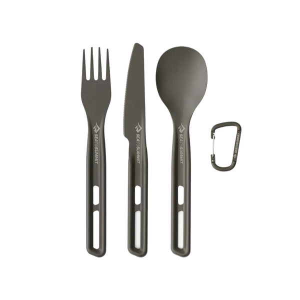 Frontier UL Cutlery Set | 3 Piece Sea to Summit ACK034021-121702 Cutlery Sets 3 Piece / Aluminium Grey