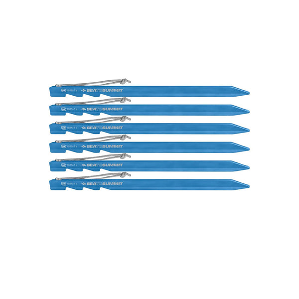 Ground Control Light Tent Pegs | 6 Pack Sea to Summit ATS0085-00120201 Tent Stakes One Size / Blue