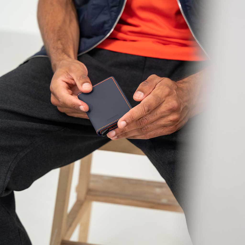 Slimwallet Matte Secrid sm-nightblue-orange Wallets One Size / Nightblue/Orange