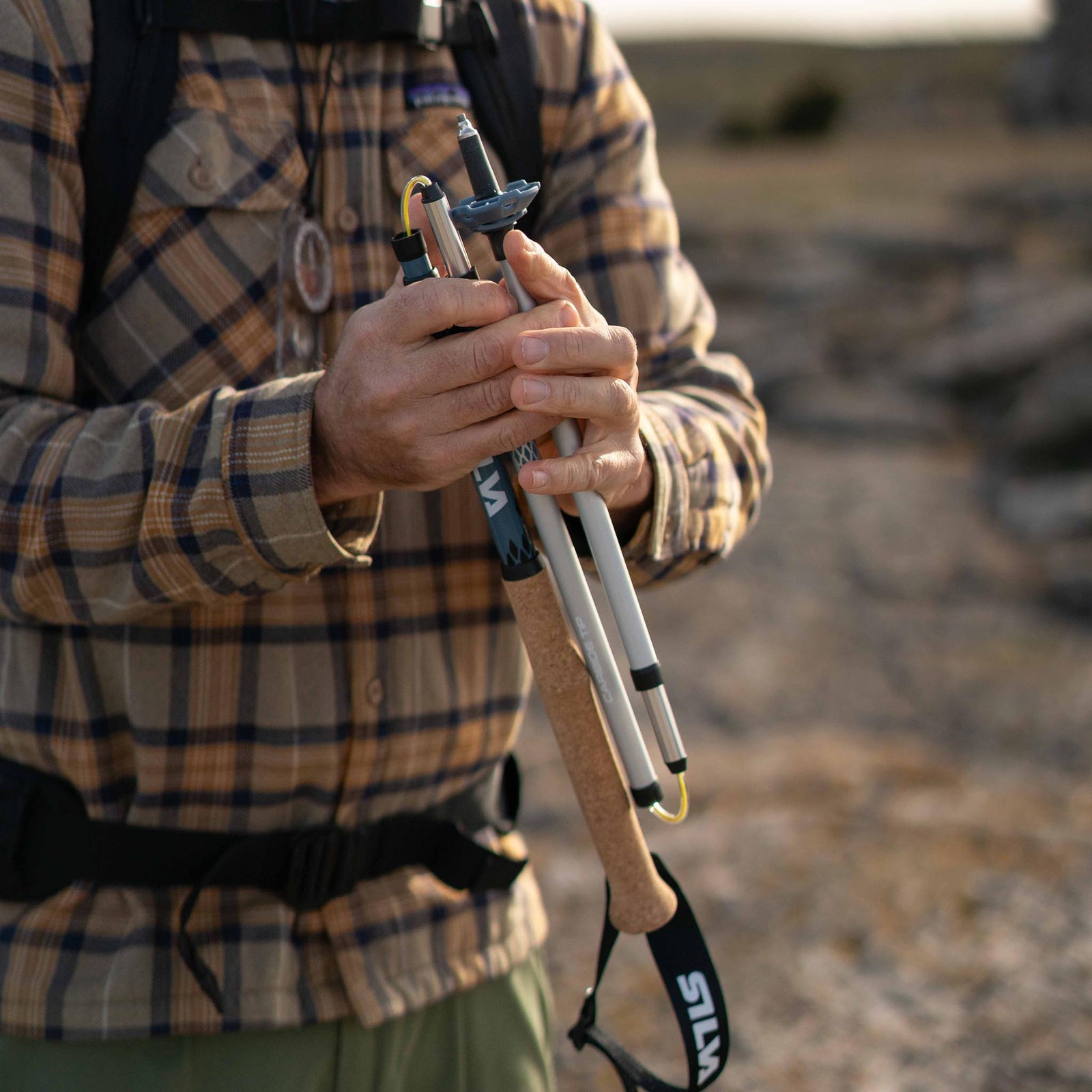 Trekking Poles | Alu Z-Fold | Adjustable | 115-135cm Silva 38611 Walking Poles 115-135cm / Silver/Blue