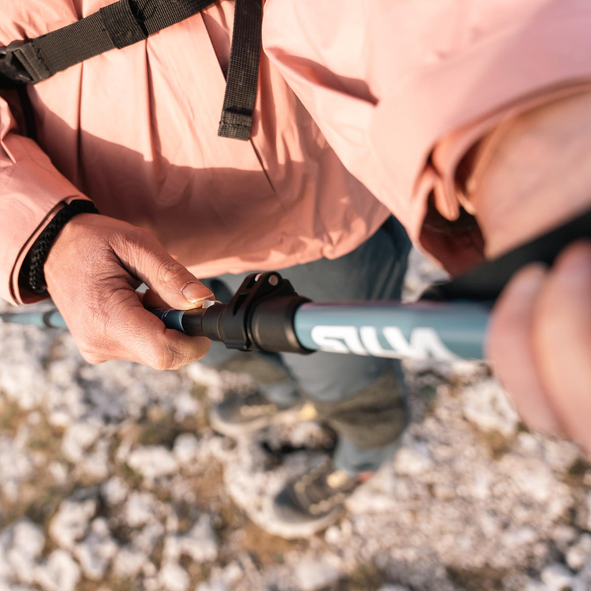 Trekking Poles | Carbon Z-Fold | Adjustable | 115-135cm Silva 38610 Walking Poles 115-135cm / Black/Blue