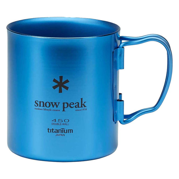 Titanium Double Wall Mug Snow Peak MG-053BL-US Cups 450ml / Blue