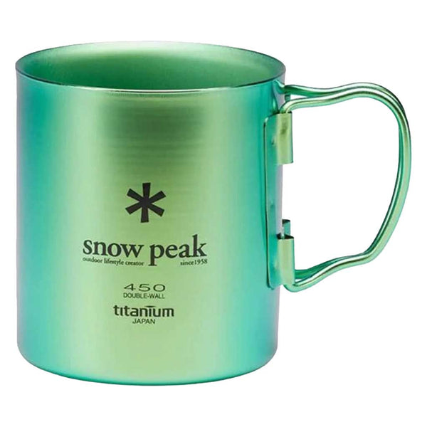 Titanium Double Wall Mug Snow Peak MG-053GR-US Cups 450ml / Green