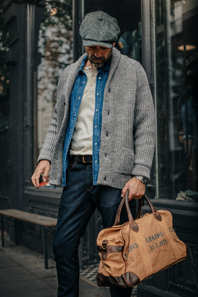 Pioneer British Wool Cardigan &SONS CARDIGREY001 Men's Knitted Cardigans Small / Grey