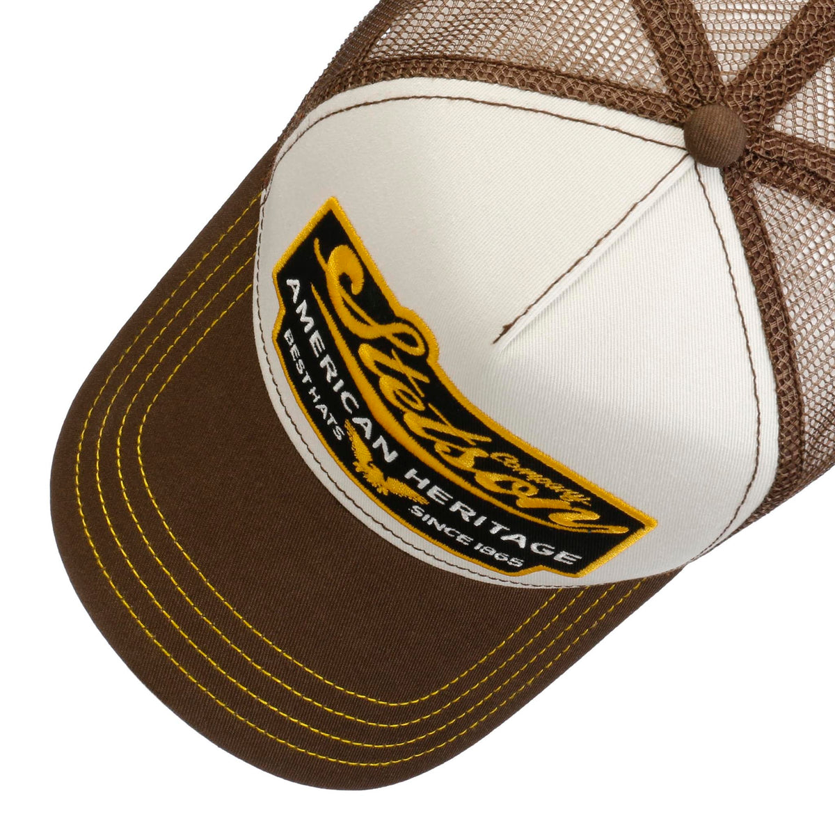 Trucker Cap | American Heritage Stetson 7751103-67-OS Caps & Hats One Size / Brown/White