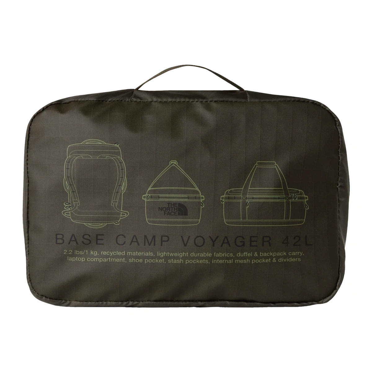 Base Camp Voyager Duffle The North Face NF0A52RQ4WC-OS Duffle Bags 42L / New Taupe Green/TNF Black/NPF
