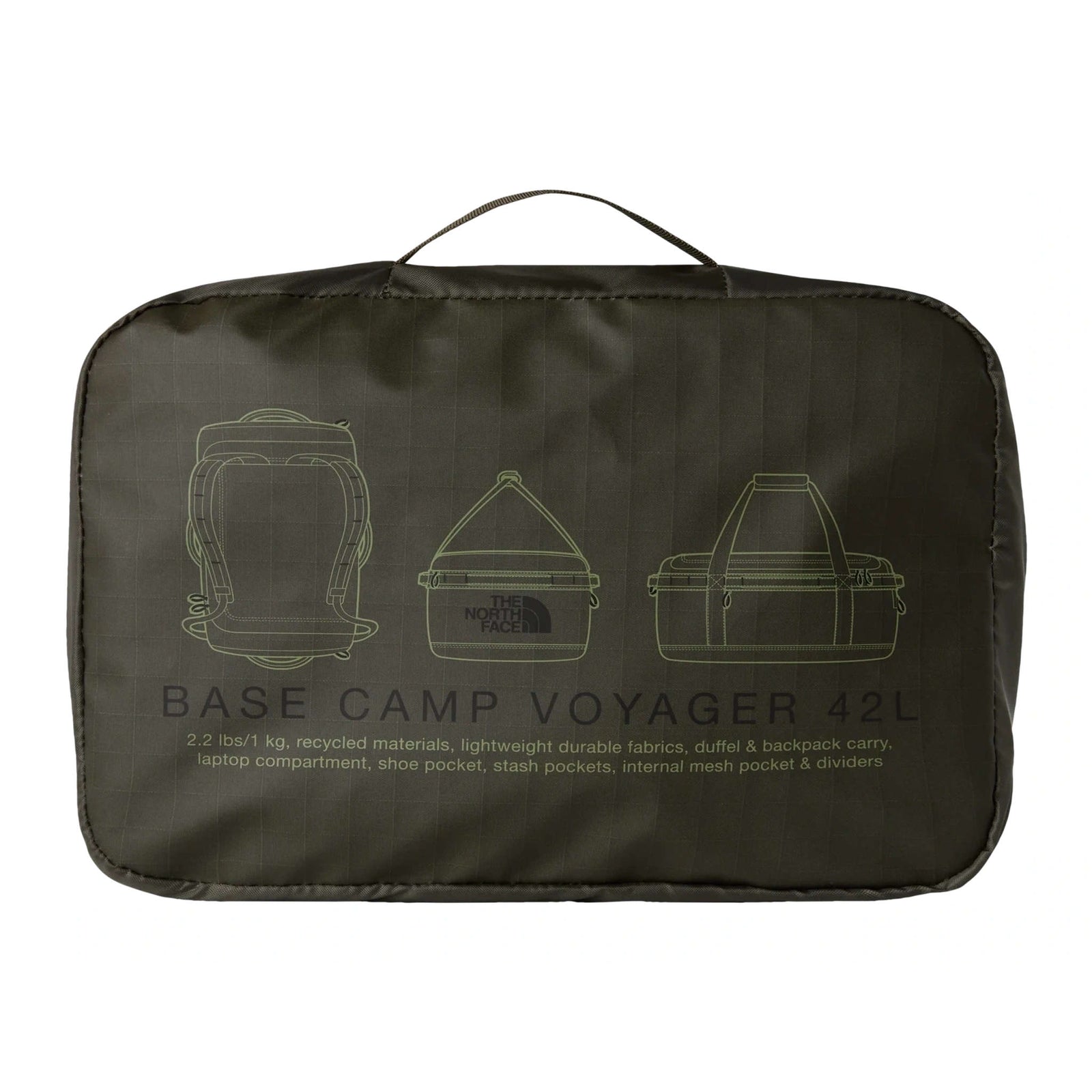 Base Camp Voyager Duffle The North Face NF0A52RQ4WC-OS Duffle Bags 42L / New Taupe Green/TNF Black/NPF