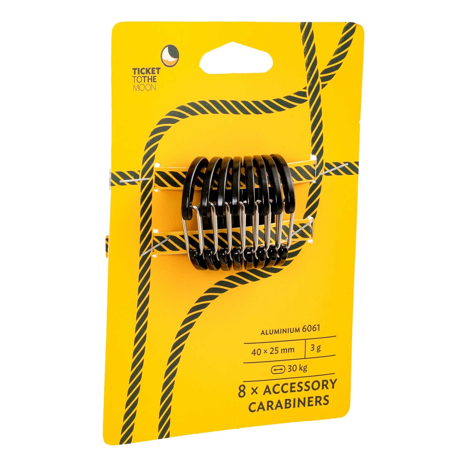 Aluminium Accessory Carabiners x8 Ticket To The Moon TMBINER03 Hammock Accessories One Size / Black