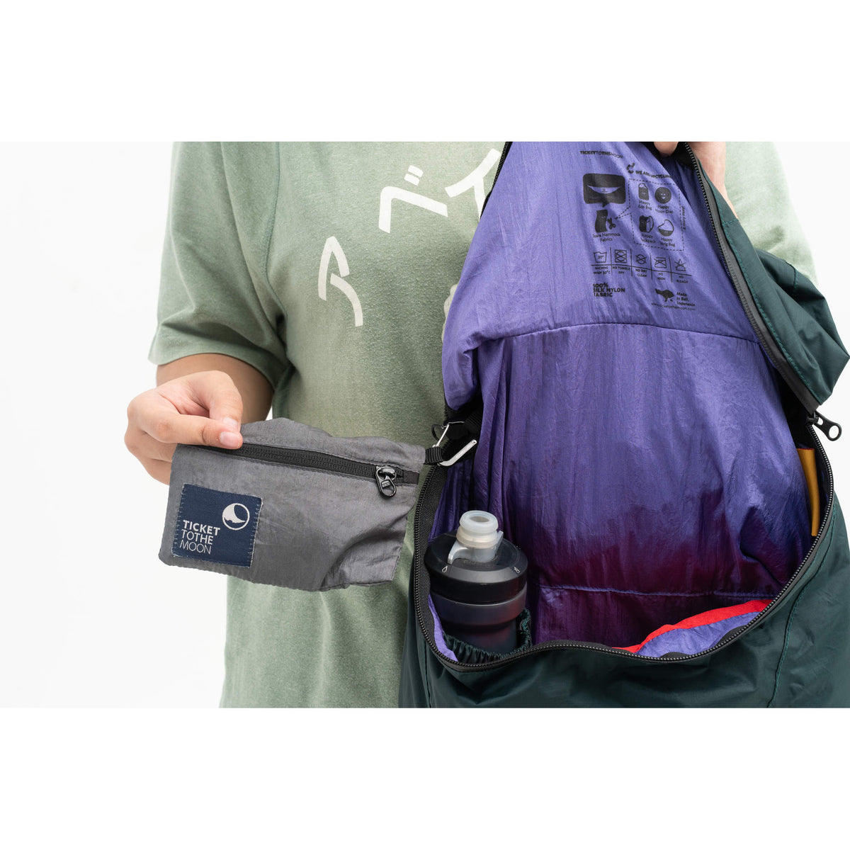 Backpack Plus | Water Resistant Ticket To The Moon TMPBPWR105 Backpacks 25L / Dark Green