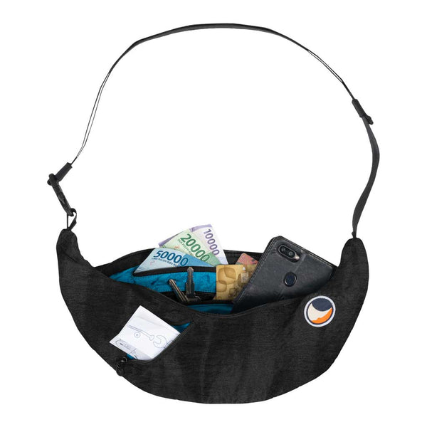 Upcycled Sling Bag Ticket To The Moon TMSLB0707 Sling Bags One Size / Black
