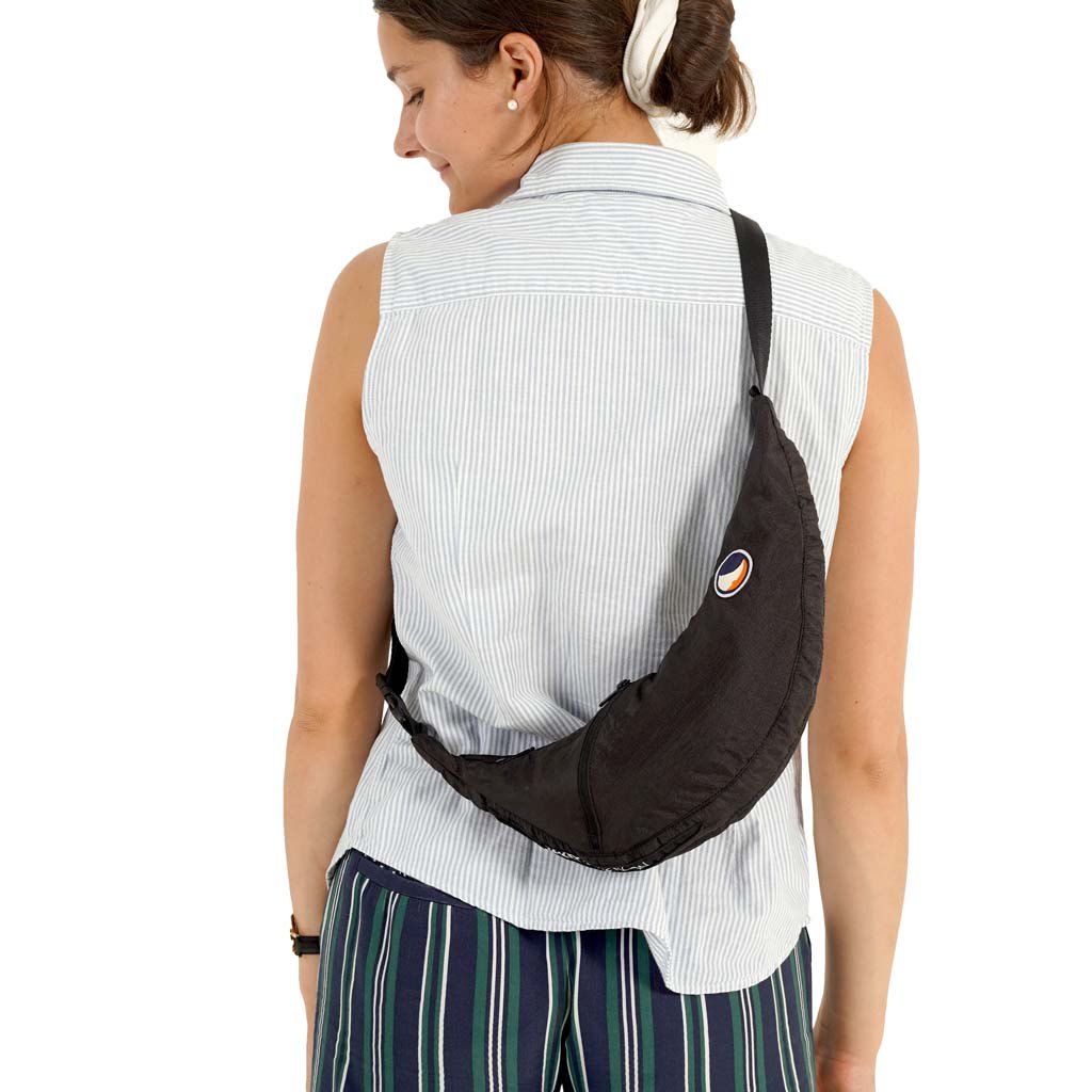 Upcycled Sling Bag Ticket To The Moon TMSLB0707 Sling Bags One Size / Black