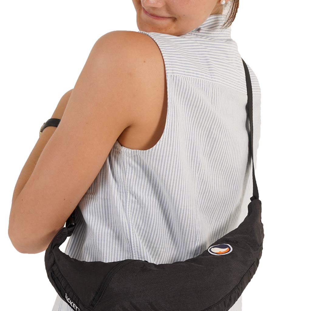Upcycled Sling Bag Ticket To The Moon TMSLB0707 Sling Bags One Size / Black
