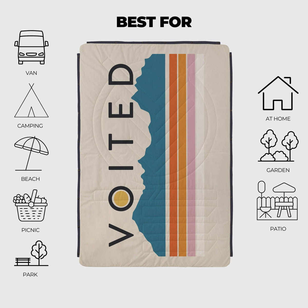 Ripstop Blanket Voited V2502BLPBCSPK Blankets One Size / Snowy Peak
