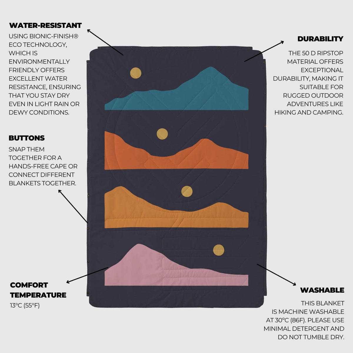 Ripstop Blanket Voited V2502BLPBCTRT Blankets One Size / Trailtrekker