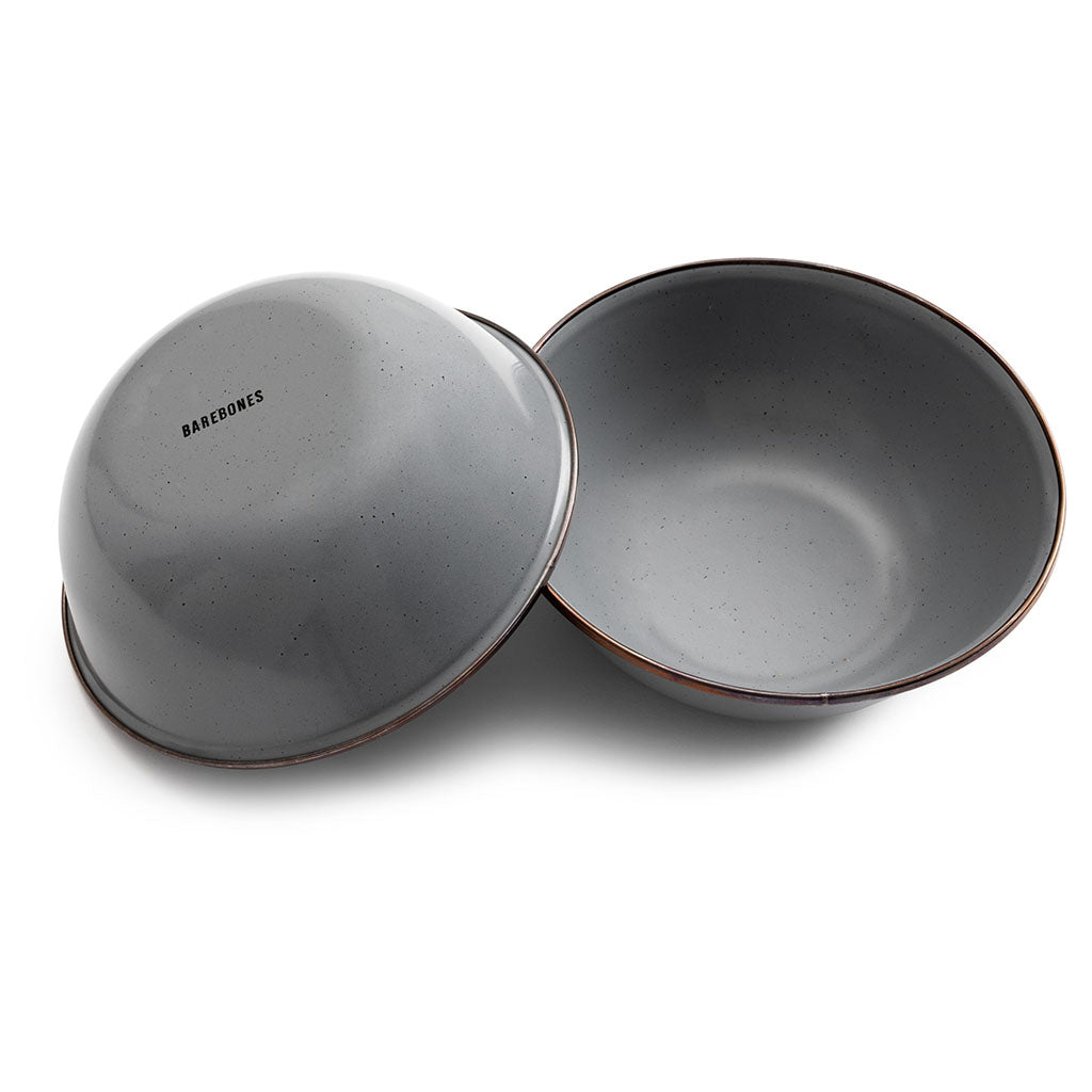 Enamel Bowls | Set of 2 Barebones Living CKW-357 Bowls One Size / Slate Grey