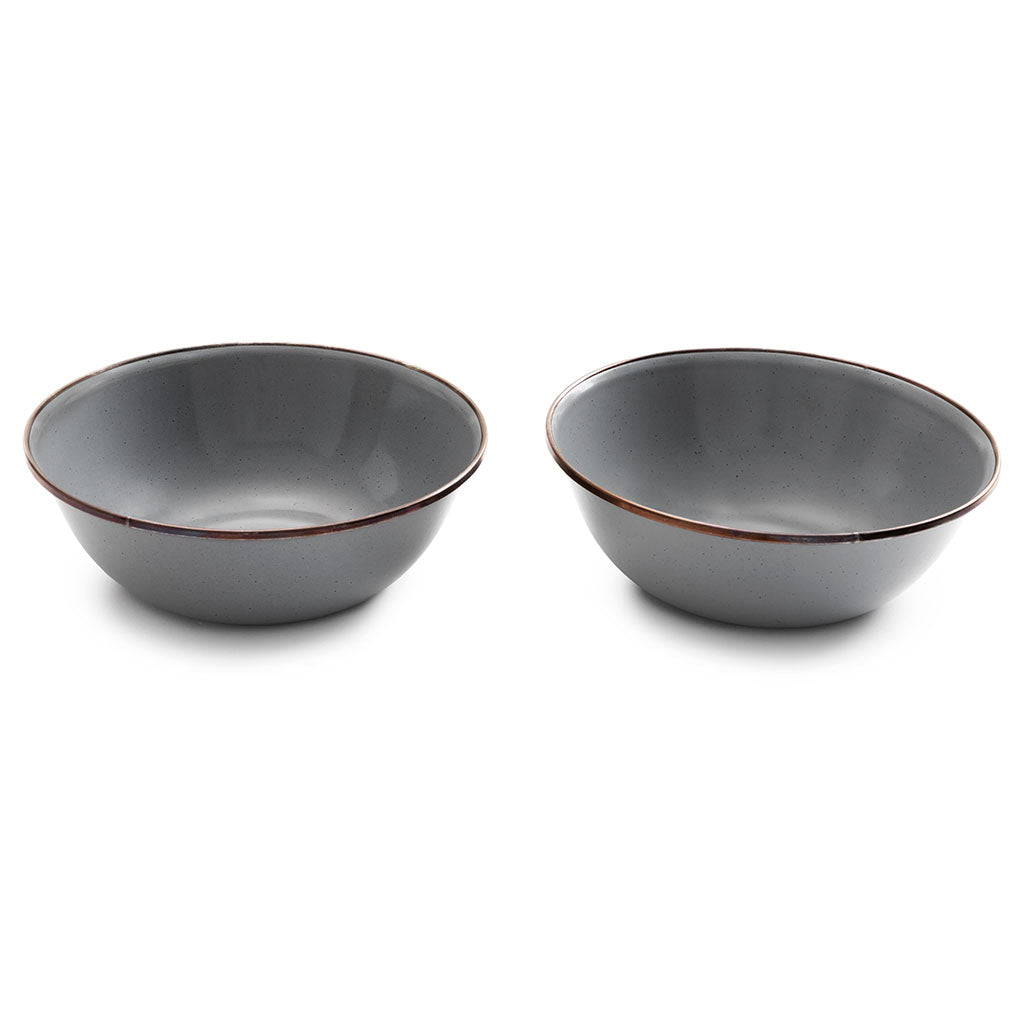 Enamel Bowls | Set of 2 Barebones Living CKW-357 Bowls One Size / Slate Grey