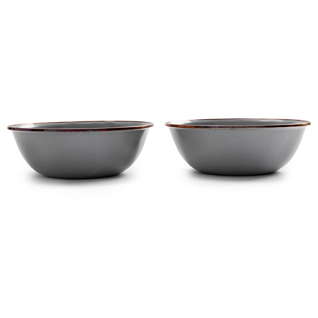 Enamel Bowls | Set of 2 Barebones Living CKW-357 Bowls One Size / Slate Grey