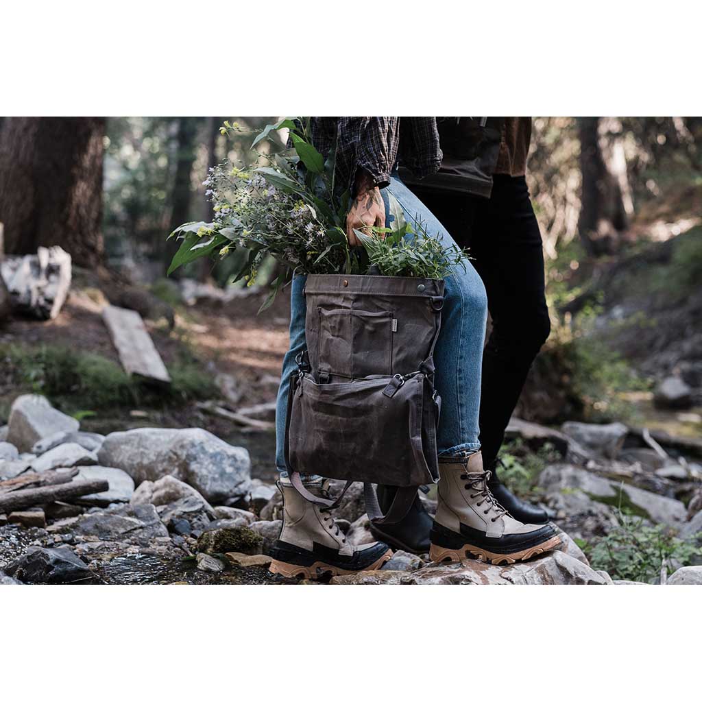 Waxed Canvas Gathering Bag Barebones Living GDN-068 Gathering Bags One Size / Slate Grey
