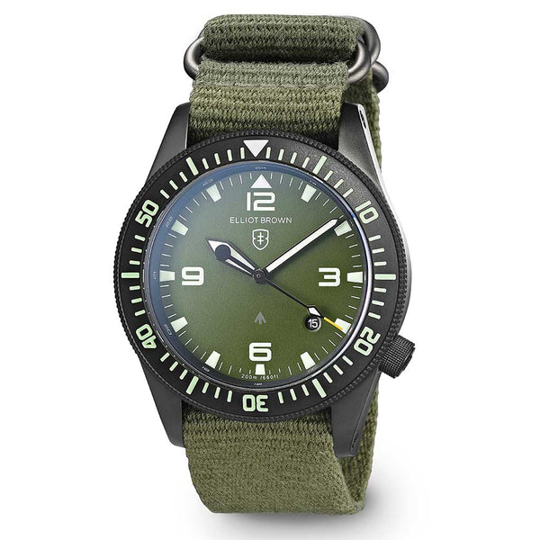 Holton Professional (Quartz) | 101-002-N01 Elliot Brown 101-002-N01 Watches One Size / Olive Green Nylon