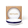 Deep Plates (Set of 4) Falcon Enamelware FAL-DEE-BW-UK Plates 22 cm / White w/ Blue Rim