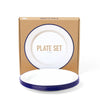 Plates (Set of 4) Falcon Enamelware FAL-PLA-BW-UK Plates 24 cm / White w/ Blue Rim