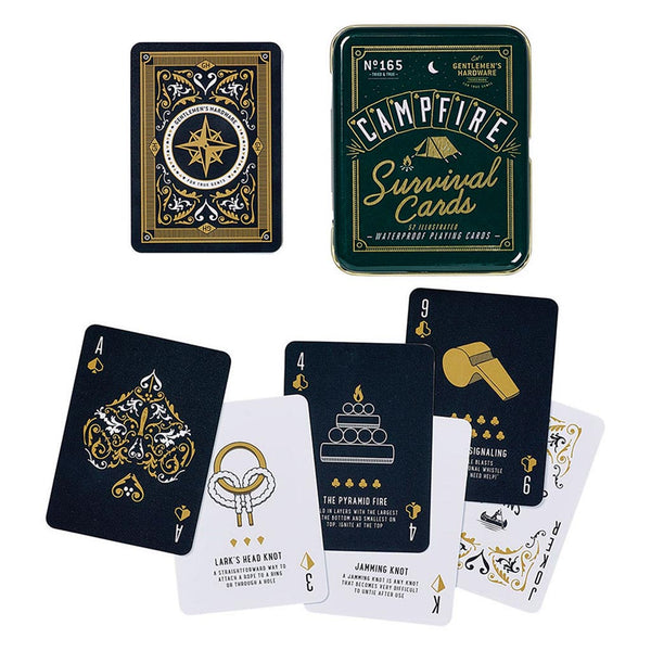 Campfire Survival Waterproof Playing Cards Gentlemen's Hardware GEN165UK Campfire Survival Waterproof Playing Cards One Size / Green