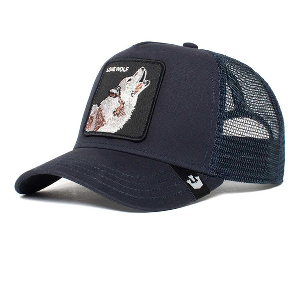 Lone Wolf Trucker Hat Goorin Bros. 101-0389-NVY Caps & Hats One Size / Navy