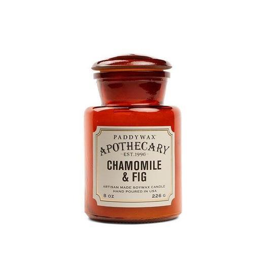 Apothecary Glass Candle | Chamomile & Fig Paddywax PWAPG802 Candles 8 oz / Amber