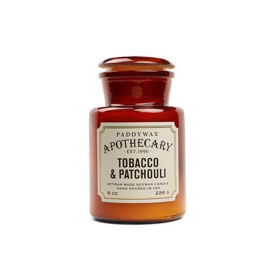 Apothecary Glass Candle | Tobacco & Patchouli Paddywax PWAPG806 Candles 8 oz / Amber