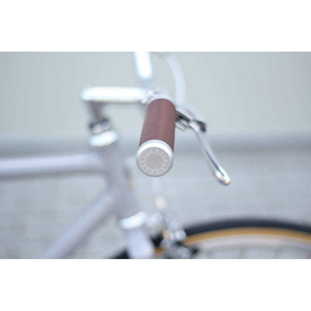 Premium Leather Grips Temple Cycles TS-LTHGRP-DB Grips One Size / Dark Brown
